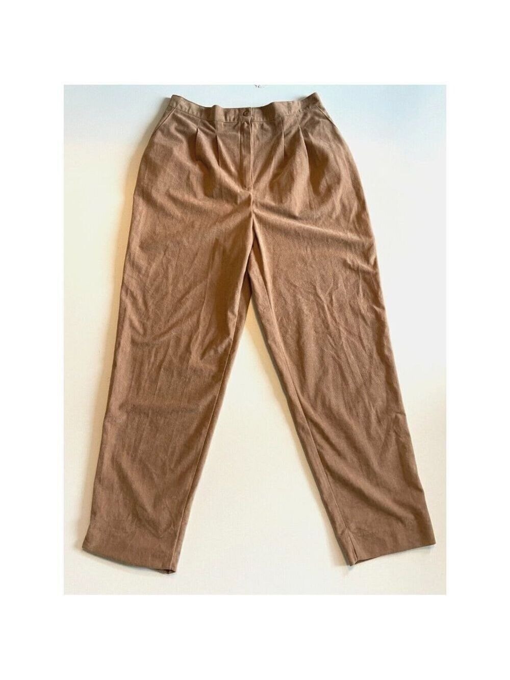 Carroll Reed Collections Women's Vintage Pleated Cognac Velvet Pants Si…